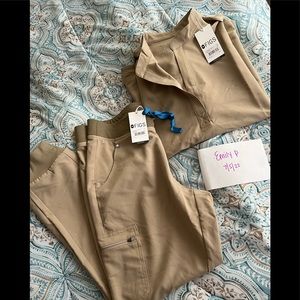 ✨NWT* Figs scrubs in Sandstone